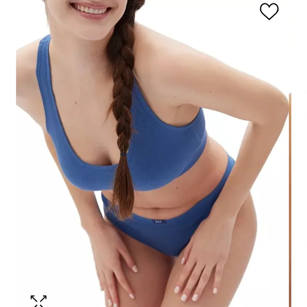 GapBody Women's Ribbed Logo Comfort Racerback Bra GPW01051 bralette large panty - Picture 2 of 5